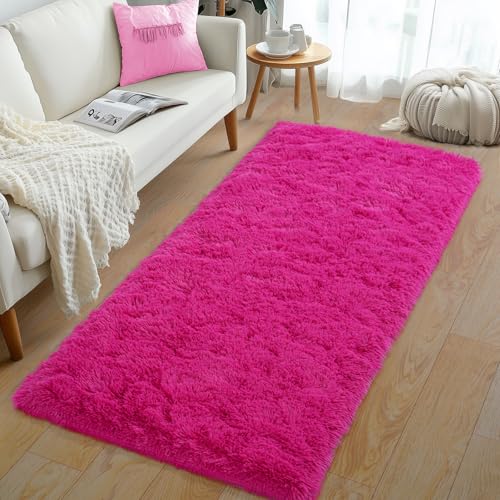 Ultra Soft Fluffy Hot Pink Rugs
