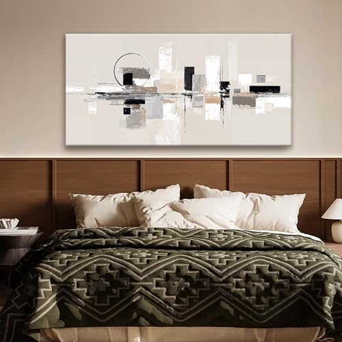 Abstract Wall Art Black White Wall Art Painting Grey Brown Canvas Art Wall Decor Prints Minimalist Abstract Wall Decor For Living Room Bedroom Kitchen Office Home Decoration 24" × 48"