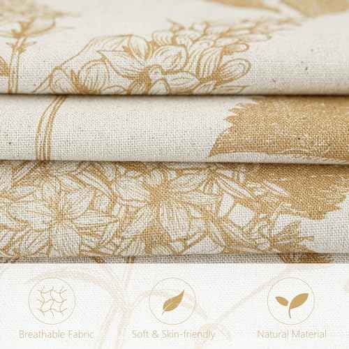 Set of 2 Linen Floral Vintage Throw Pillow Covers Neutral Accent Print Decorative Cozy Cushion Covers Farmhouse Home Decor for Sofa Chair Couch Bed Living Room