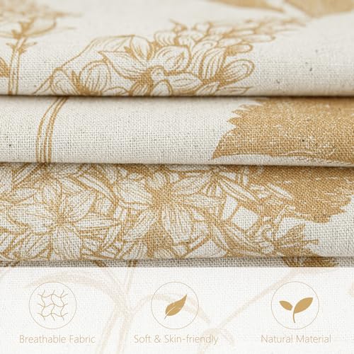 Set of 2 Linen Floral Vintage Throw Pillow Covers Neutral Accent Print Decorative Cozy Cushion Covers Farmhouse Home Decor for Sofa Chair Couch Bed Living Room