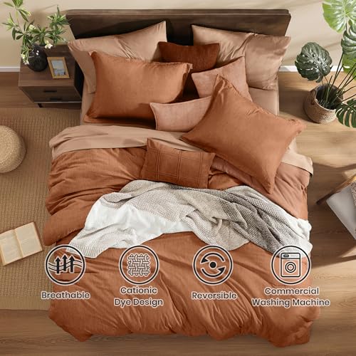 California King Comforter Set 7 Pieces Autumn Leaf Bed in a Bag