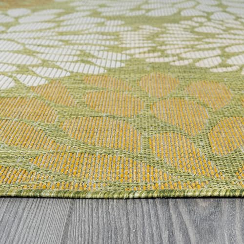 Outdoor Rug 6x9 Modern Exotic Tropical Leaf Area Rugs for Indoor and Outdoor Patio Deck Porch Garden Water Resistant Washable Outside Carpet