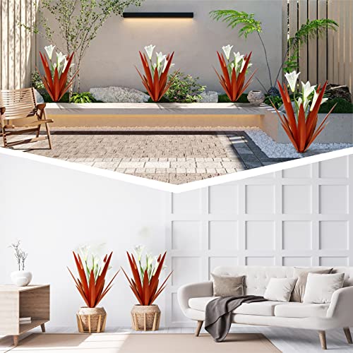 Metal Agave Plant Outdoor Decoration Lily Mexican Yard Art Garden Statue