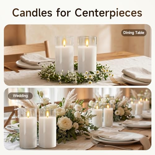 Pure White Glass Flameless Candles