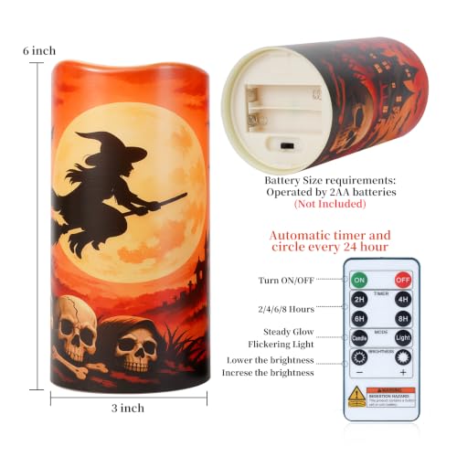 3"x6" Halloween Flameless Candles (2 Count)