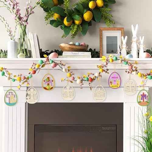 36PCS Wooden Easter Ornaments to Paint (36 Count)