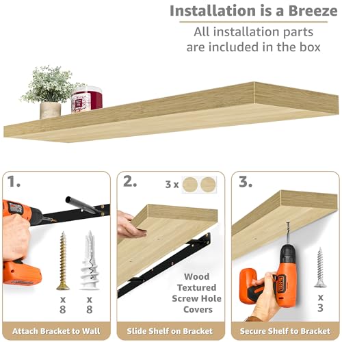 Floating Shelves for Wall Storage (3 Count)