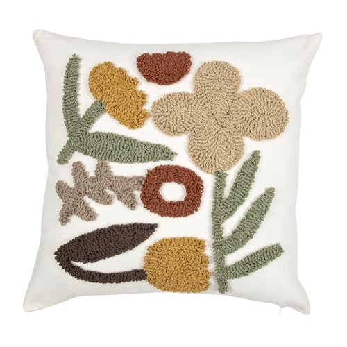 Boho Throw Pillow Covers 18x18 Tufted Fall Floral for Sofa Bed