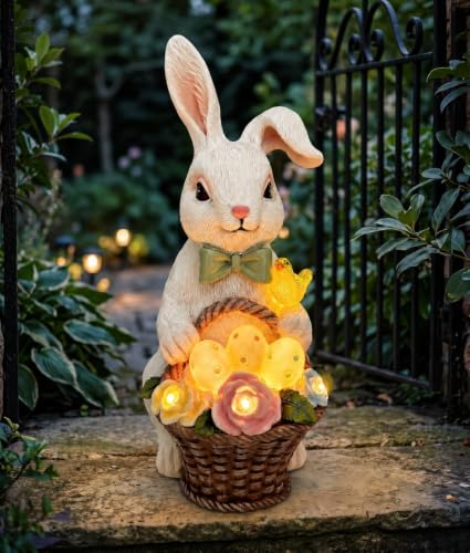 Solar Rabbit Garden Statue