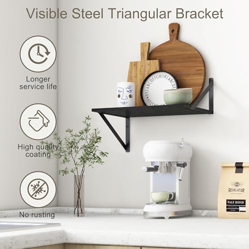 Black Floating Shelves 16 Inch Long