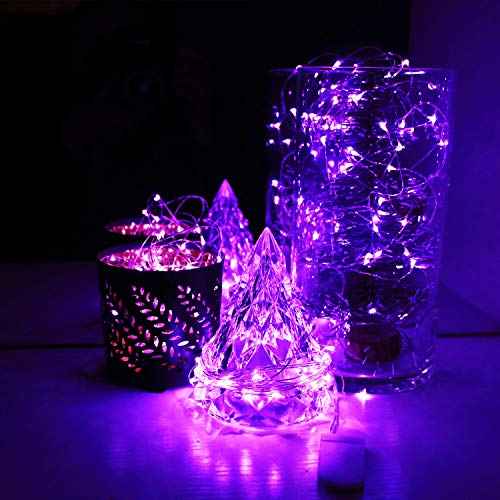 6 Pack 7Ft Starry String Lights No Remote Fairy String Lights 20LEDs Purple (6 Count)