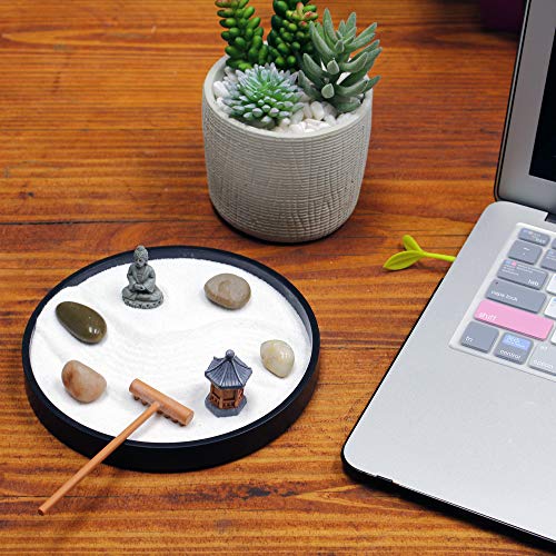 Mini Zen Garden Kit for Desk with Rake