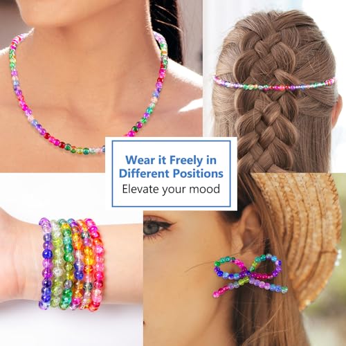 About 144 Colors 1200PCS 6mm Glass Beads Bracelet Making Set (1200 Count)