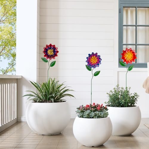 Metal Flowers for Outside (3 Count)