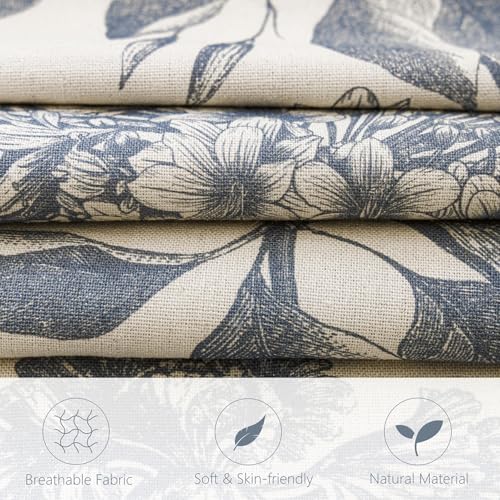 Set of 2 Linen Floral Vintage Throw Pillow Covers Neutral Accent Print Decorative Cushion Covers Farmhouse Boho Home Decor for Sofa Chair Couch Bedroom Living Room (2 Count)