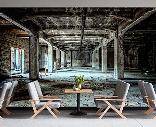 Abandoned Old Factory Buildings wall Mural Wallpaper 103" x 69" (49 Sq Ft)