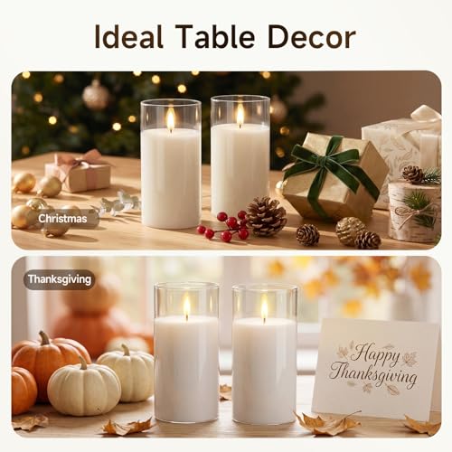 Pure White Glass Flameless Candles