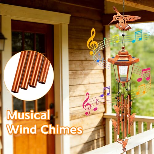 Hummingbird Solar Wind Chimes for Outside
