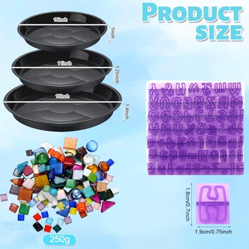 3 Set 13 in 11 in 10 in Stepping Cement Stones Kit for Kid DIY Craft (5 Count)