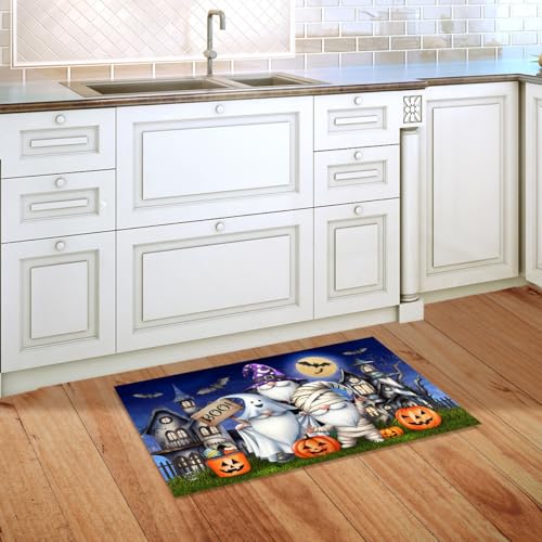Halloween Doormat 30x18 Indoor Outdoor Costumed Gnomes for Halloween Doormat (3.75 Sq Ft)