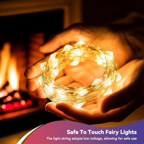 8 Pack Warm White Fairy Lights Battery Operated