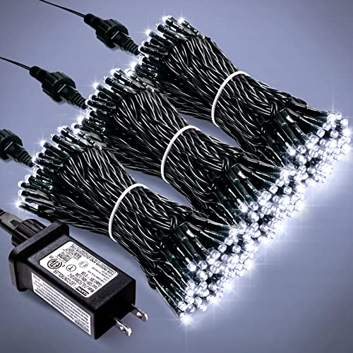 300 LED White Christmas Tree Lights Plug in
