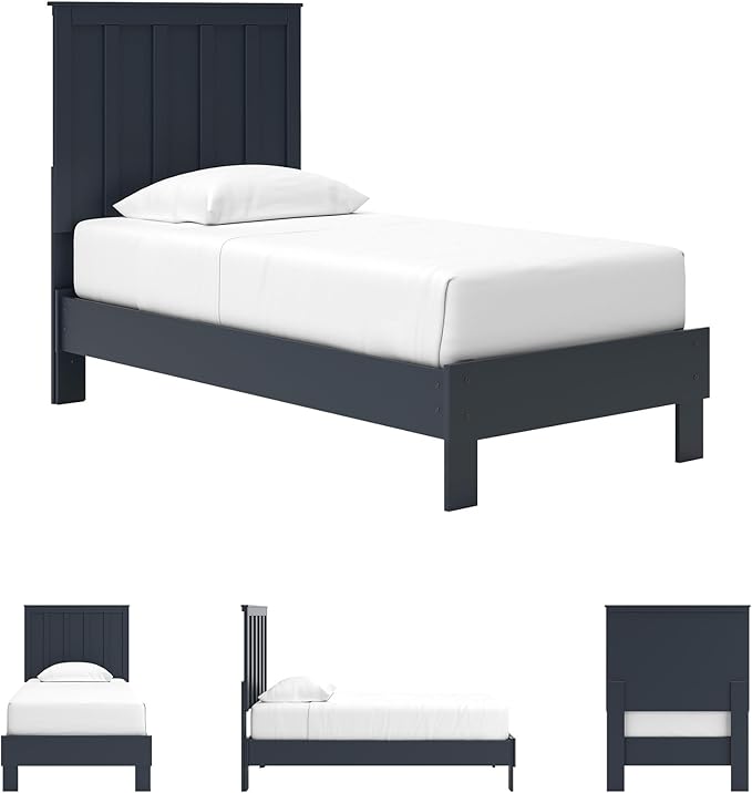 Signature Design by Ashley Simmenfort Casual Twin Platform Bed, Foundation or Box Spring Not Needed, Blue