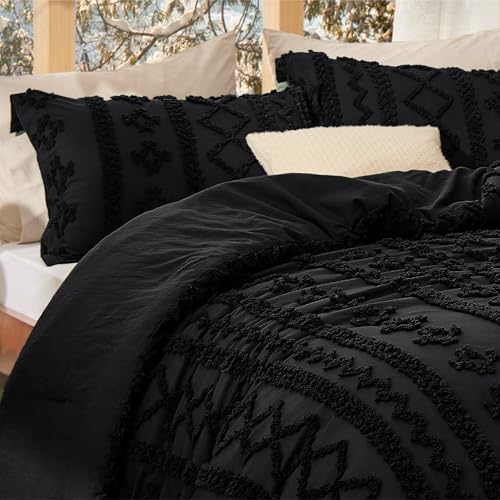 Tufted Boho Comforter Set Queen Size