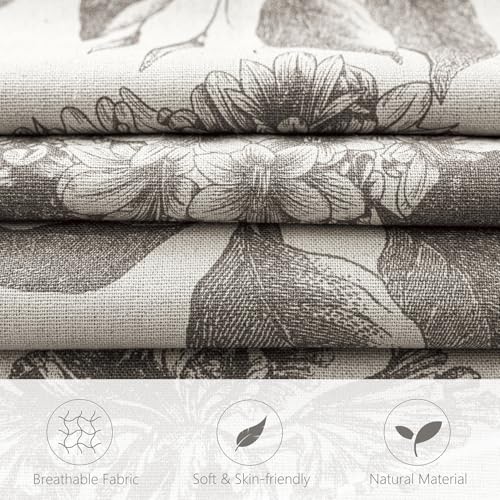 Set of 2 Linen Floral Throw Pillow Covers Vintage Accent Print Decorative Cushion Covers Farmhouse Boho Home Decor for Sofa Chair Couch Bedroom Living Room (2 Count)