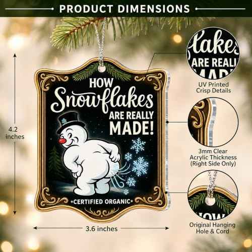Snowflakes Funny Christmas Inappropriate Christmas Ornaments 2026