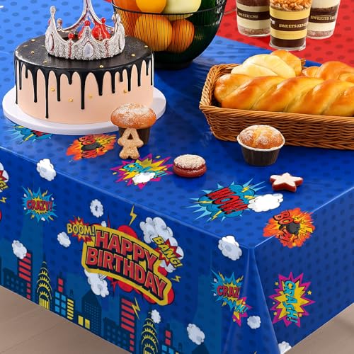 6 Piece Party Tablecloth Rectangle Table Covers for Birthday Party Decorations