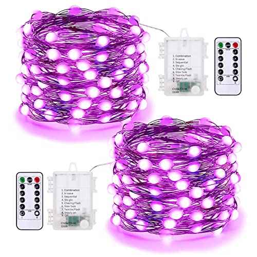 Purple Battery Halloween Fairy String Lights Remote 17.48ft 50 LED (34.96 Foot)