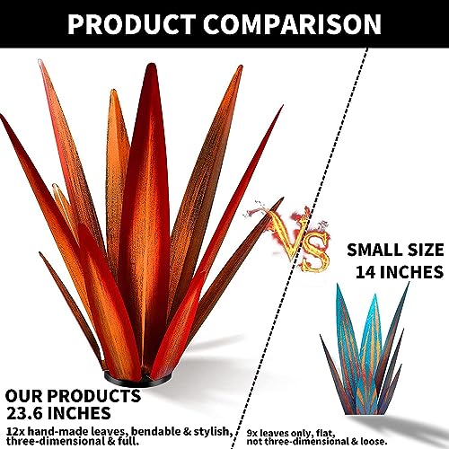 24" Metal Agave Plant Outdoor Decor