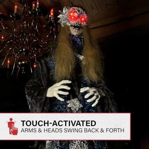 5.9 Ft. Animatronic Standing Masquerade Lady (5.5 ft Standing Masquerade Lady)