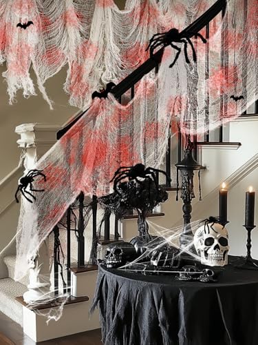 5 Pack 30'' x 72'' Stretchy Blood Red Creepy Cloth Halloween Decor (5 Count)