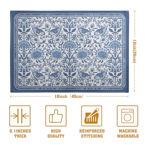 Blue Floral Boho Placemats Set of 4