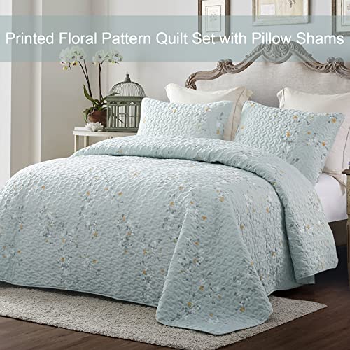 Reversible Boho Quilt King Size Aqua (3 Count)