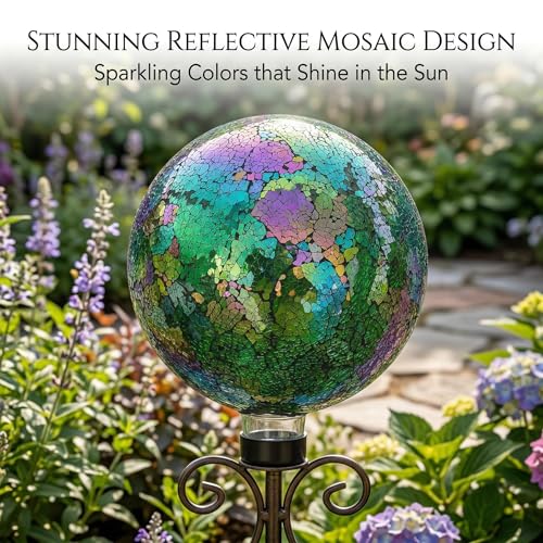 10" Mosaic Glass Gazing Ball for Garden Decor
