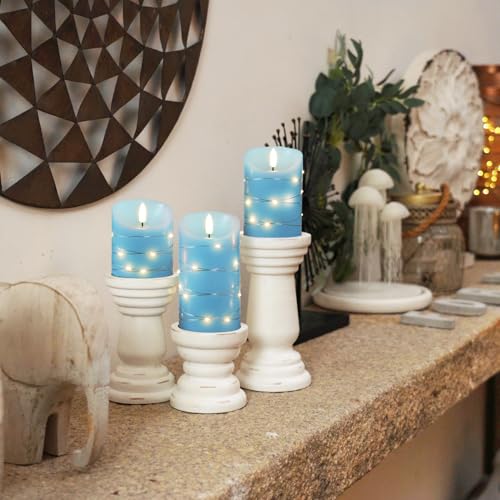 Flameless Candles with String Lights (3 Count)