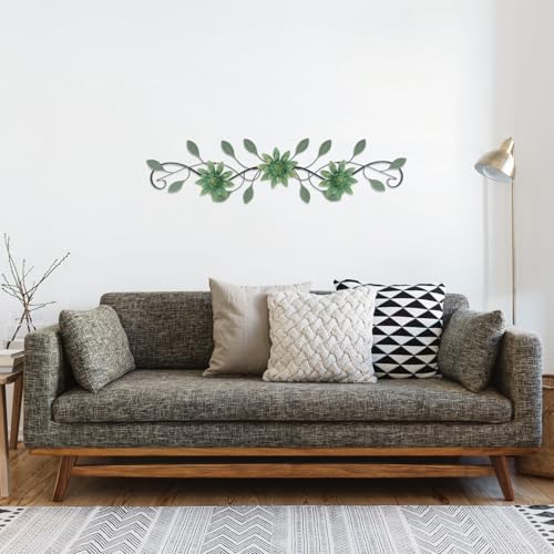 Metal Wall Art Modern Minimalist Metal Flowers Indoor Decor Horizontal Wall Art Iron Artwork