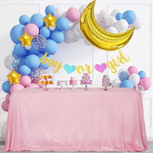 Sequin Tablecloth 60x102 Inch Pink for Birthday Wedding Party