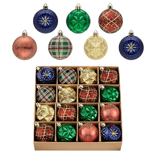 16ct Christmas Tree Decorations Ball Ornaments 2.36 Inches (16 Count)