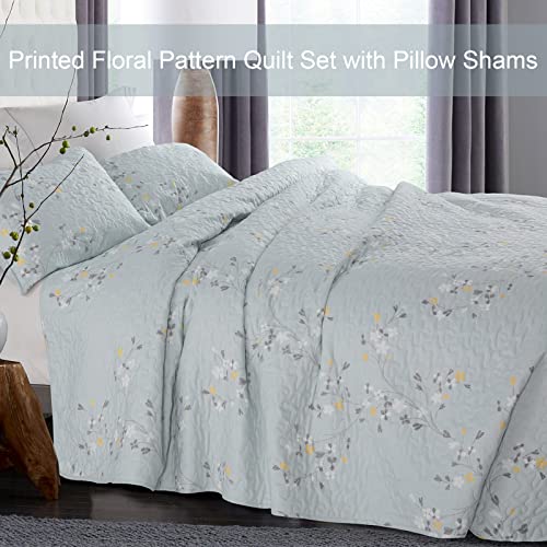 Reversible Boho Quilts Queen Size Light Blue