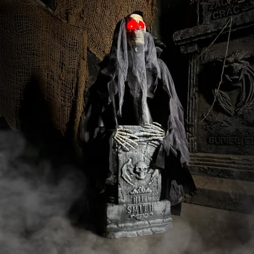 3.0 Ft. Rising Reaper with Tombstone Animatronic (3 ft Reaper with Tomb)