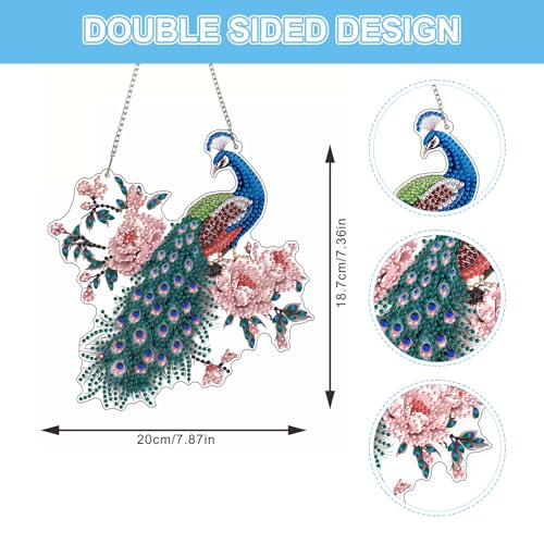 DIY Peacock On Branch Diamond Painting Hanging Ornament