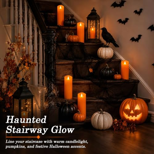 Orange Halloween Flameless Candles