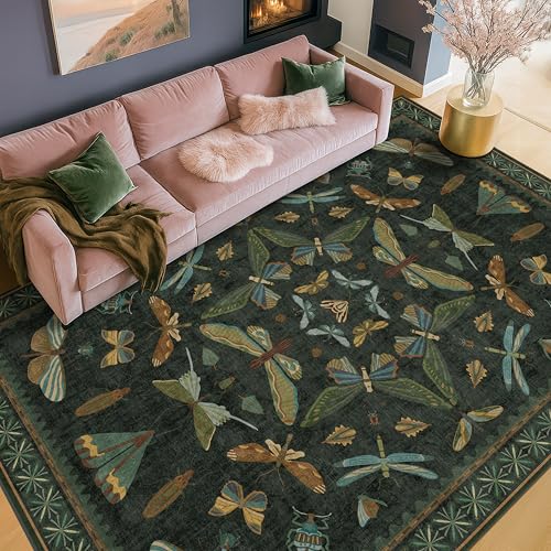 6x9 Dark Green Area Rugs for Dining Room (54 Sq Ft)