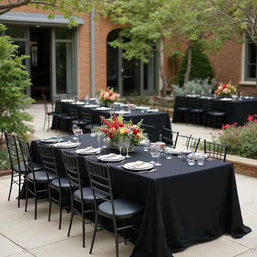 Black Tablecloths Rectangular (8 Count)