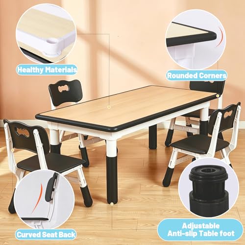 Kids Table and 4 Chairs Set for Ages 3 (5 Count)