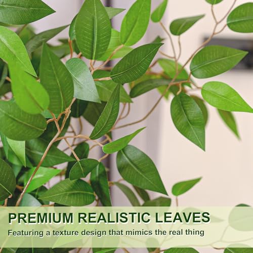 6FT Artificial Ficus Tree with White Planter